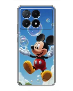 Чехол для Xiaomi POCO X6 Pro (5G) с картинкой «Mickey и мыльные пузыри»