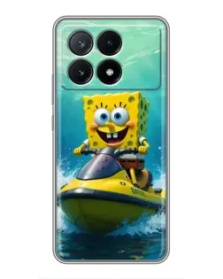Чохол для Xiaomi POCO X6 Pro (5G) з картинкою «Спанч Боб на гідроциклі» Чохол для Xiaomi POCO X6 Pro (5G) з картинкою «Спанч Боб на гідроциклі»