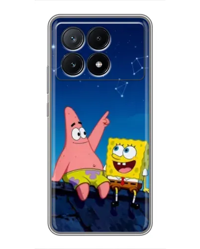 Чехол для Xiaomi POCO X6 Pro (5G) с картинкой «Губка Боб и Патрик ночью» Чехол для Xiaomi POCO X6 Pro (5G) с картинкой «Губка Боб и Патрик ночью»