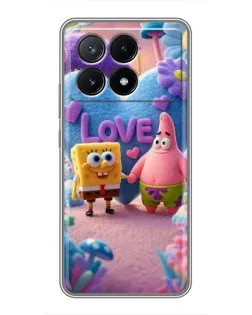 Чехол для Xiaomi POCO X6 Pro (5G) с картинкой «Губка Боб Патрик»