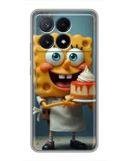 Чехол для Xiaomi POCO X6 Pro (5G) с картинкой «Повар Спанч Боб»