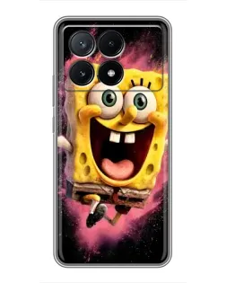 Чехол для Xiaomi POCO X6 Pro (5G) с картинкой «Взрывной Спанч Боб»