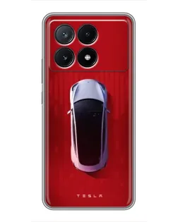 Чехол для Xiaomi POCO X6 Pro (5G) с картинкой «Tesla Top View»