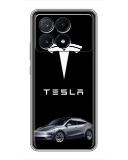 Чехол для Xiaomi POCO X6 Pro (5G) с картинкой «Tesla Model Y»