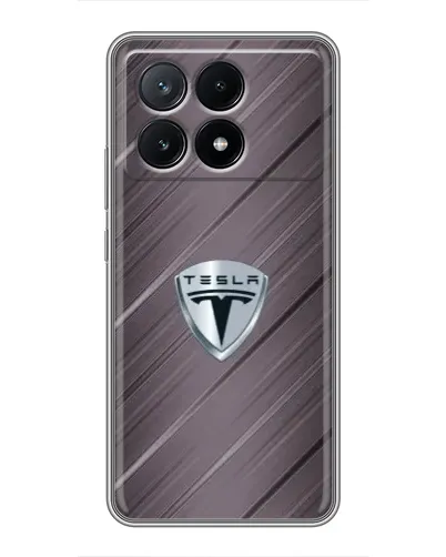 Чехол для Xiaomi POCO X6 Pro (5G) с картинкой «Металлическая текстура Tesla»