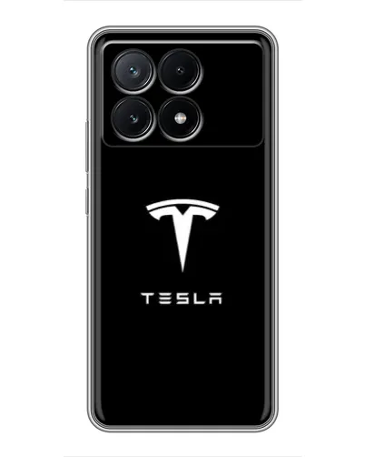 Чехол для Xiaomi POCO X6 Pro (5G) с картинкой «Tesla White Logo»
