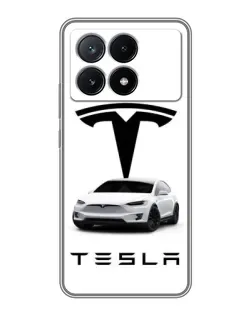 Чехол для Xiaomi POCO X6 Pro (5G) с картинкой «Tesla White Style»