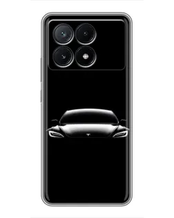 Чехол для Xiaomi POCO X6 Pro (5G) с картинкой «Фары Tesla Night»