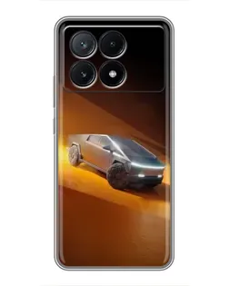 Чехол для Xiaomi POCO X6 Pro (5G) с картинкой «Cybertruck в пустыне»