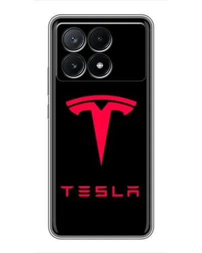 Чехол для Xiaomi POCO X6 Pro (5G) с картинкой «Tesla Red Logo»