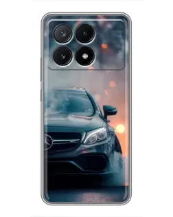 Чехол для Xiaomi POCO X6 Pro (5G) с картинкой «Mercedes — ночной город»
