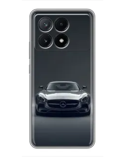 Чехол для Xiaomi POCO X6 Pro (5G) с картинкой «Mercedes на черном»