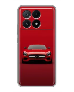 Чехол для Xiaomi POCO X6 Pro (5G) с картинкой «Красный Mercedes AMG»
