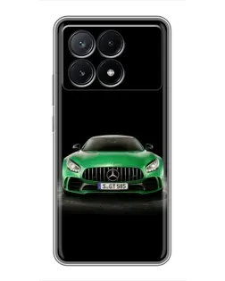 Чехол для Xiaomi POCO X6 Pro (5G) с картинкой «Mercedes — неоновый лого»