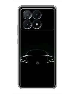 Чехол для Xiaomi POCO X6 Pro (5G) с картинкой «Mercedes — силуэт авто»