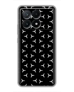 Чехол для Xiaomi POCO X6 Pro (5G) с картинкой «Mercedes паттерн звезд»
