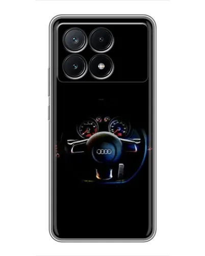 Чехол для Xiaomi POCO X6 Pro (5G) с картинкой «Салон Audi — руль»