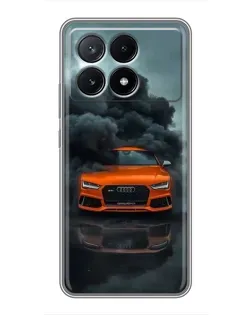 Чехол для Xiaomi POCO X6 Pro (5G) с картинкой «Audi в облаках дыма»