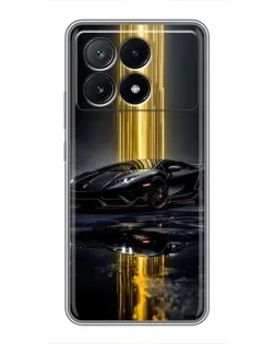 Чехол для Xiaomi POCO X6 Pro (5G) с картинкой «Ночной Lamborghini драйв»