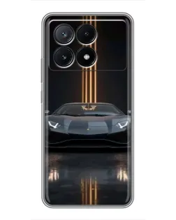 Чехол для Xiaomi POCO X6 Pro (5G) с картинкой «Lamborghini золотые линии»