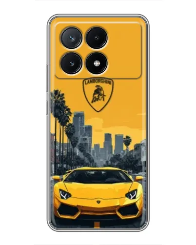 Чехол для Xiaomi POCO X6 Pro (5G) с картинкой «Желтый Lamborghini город» Чехол для Xiaomi POCO X6 Pro (5G) с картинкой «Желтый Lamborghini город»