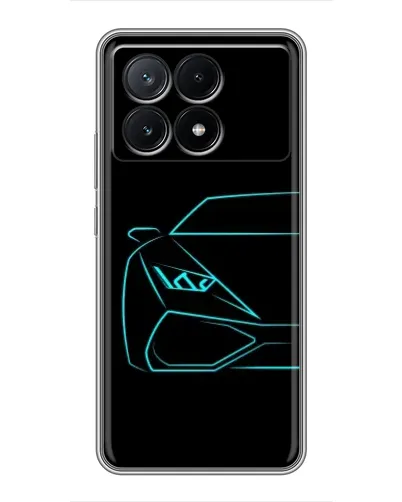 Чехол для Xiaomi POCO X6 Pro (5G) с картинкой «Голубой силуэт Lamborghini» Чехол для Xiaomi POCO X6 Pro (5G) с картинкой «Голубой силуэт Lamborghini»