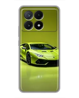 Чехол для Xiaomi POCO X6 Pro (5G) с картинкой «Салатовый Lamborghini Huracan»