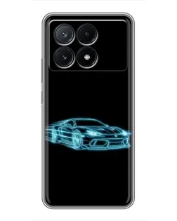 Чехол для Xiaomi POCO X6 Pro (5G) с картинкой «Неоновый контур Lamborghini»