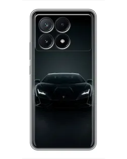 Чехол для Xiaomi POCO X6 Pro (5G) с картинкой «Черный Lamborghini Aventador»