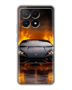 Чехол для Xiaomi POCO X6 Pro (5G) с картинкой «Lamborghini в огне»