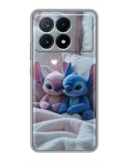 Чехол для Xiaomi POCO X6 Pro (5G) с картинкой «Плюшевые Стич Ангел»