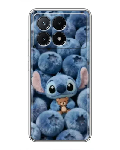 Чехол для Xiaomi POCO X6 Pro (5G) с картинкой «Стич и голубика»