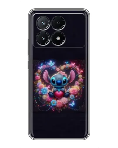 Чехол для Xiaomi POCO X6 Pro (5G) с картинкой «Stitch в цветах»