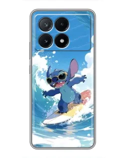 Чехол для Xiaomi POCO X6 Pro (5G) с картинкой «Стич на волне»