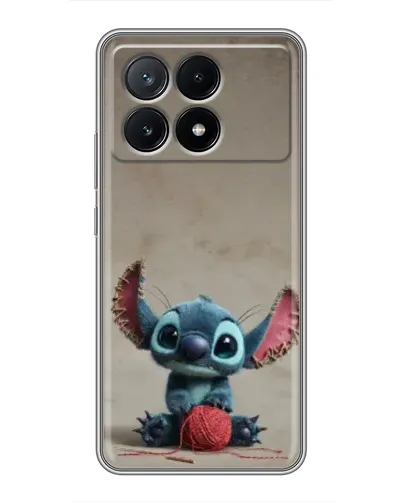 Чехол для Xiaomi POCO X6 Pro (5G) с картинкой «Стич на коричневом фоне»