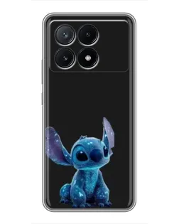Чехол для Xiaomi POCO X6 Pro (5G) с картинкой «Стич на черном»