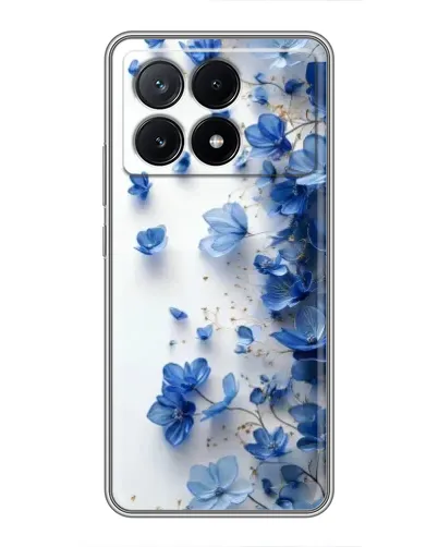 Чехол для Xiaomi POCO X6 Pro (5G) с картинкой «Голубой цветочный каскад»