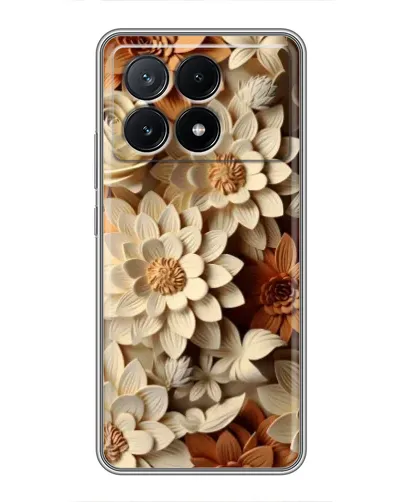 Чехол для Xiaomi POCO X6 Pro (5G) с картинкой «Бежевый флористический декор»