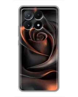 Чохол для Xiaomi POCO X6 Pro (5G) з картинкою «Шовкова чорна троянда»