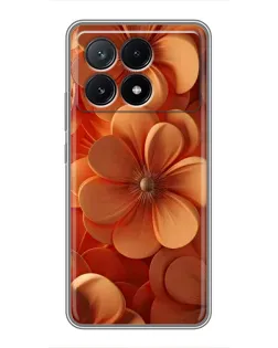 Чохол для Xiaomi POCO X6 Pro (5G) з картинкою «Помаранчева макро квітка»