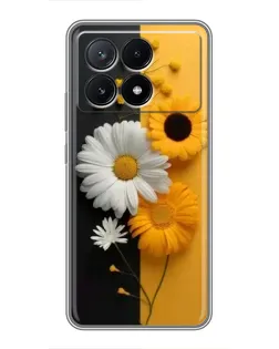 Чохол для Xiaomi POCO X6 Pro (5G) з картинкою «Соняшник та ромашка»
