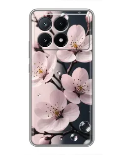 Чохол для Xiaomi POCO X6 Pro (5G) з картинкою «Ніжня сакура та краплі»