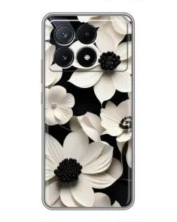 Чохол для Xiaomi POCO X6 Pro (5G) з картинкою «Об'ємні білі квіти»