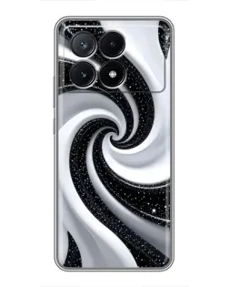 Чехол для Xiaomi POCO X6 Pro (5G) с картинкой «Черно-белая спираль» Чехол для Xiaomi POCO X6 Pro (5G) с картинкой «Черно-белая спираль»