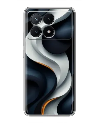 Чехол для Xiaomi POCO X6 Pro (5G) с картинкой «Объемные черно-белые ленты»