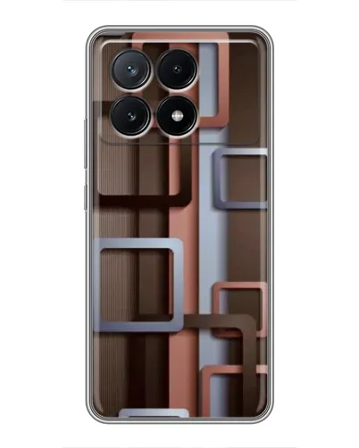 Чехол для Xiaomi POCO X6 Pro (5G) с картинкой «Коричневые объемные квадраты»