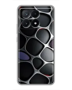 Чехол для Xiaomi POCO X6 Pro (5G) с картинкой «Объемная темная решетка»