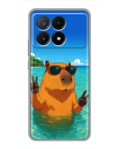 Чехол для Xiaomi POCO X6 Pro (5G) с картинкой «Морская капибара»