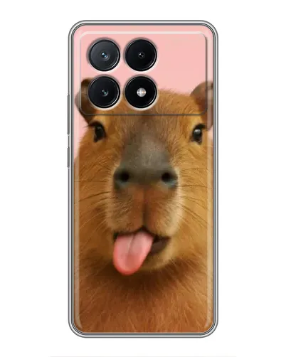 Чехол для Xiaomi POCO X6 Pro (5G) с картинкой «Капибара с языком»