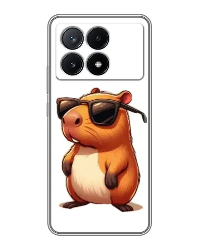 Чехол для Xiaomi POCO X6 Pro (5G) с картинкой «Капибара в очках»